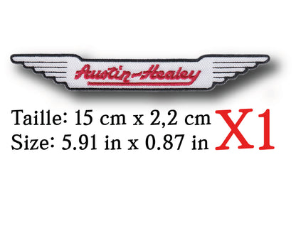 MAXIMUMPATCHES - Ecusson Patch Brodé Thermocollant - 15 cm x 2,2 cm - Voiture Automobile Anglaise Rétro Vintage Austin Healey