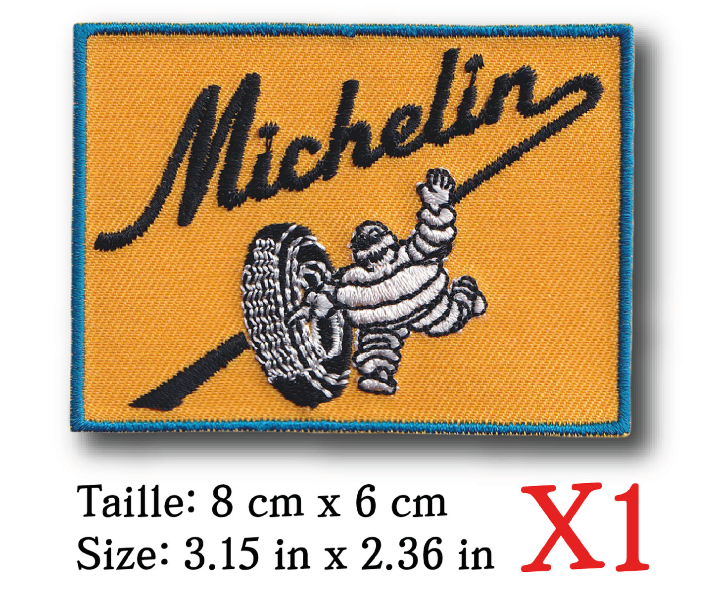 MAXIMUMPATCHES - Ecusson Patch Brodé Thermocollant - 8 cm x 6 cm - Automobile Moto Rétro Vintage Michelin