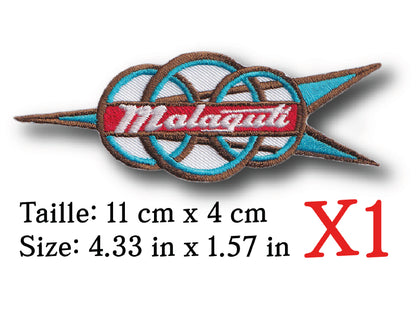 MAXIMUMPATCHES - 11 cm x 4cm - Ecusson Patch Brodé Thermocollant - Scooter Moto Italie Dune 125 Black Edition Malaguti