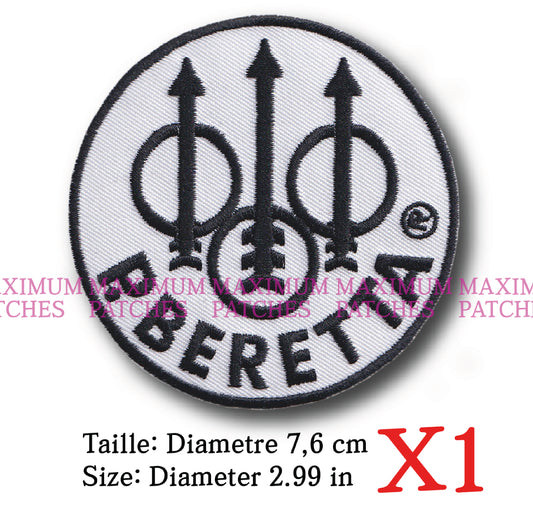 MAXIMUMPATCHES - Ecusson Patch Brodé Thermocollant - Diametre 7,6 cm - Tir Sportif Chasse Vintage Beretta