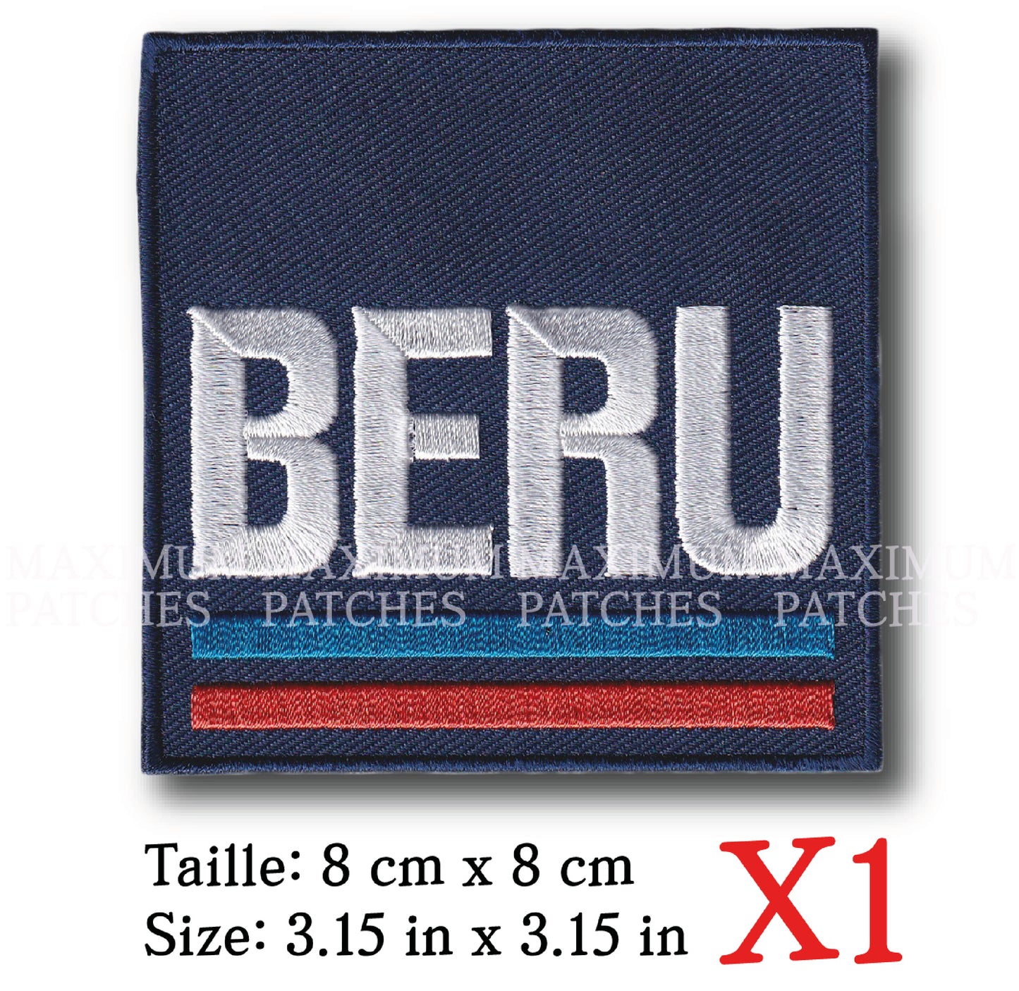 MAXIMUMPATCHES - 8 cm x 8 cm - Ecusson Patch Brodé Thermocollant - Bougie Préchauffage Allumage Rétro Vintage Automobile Moto Béru