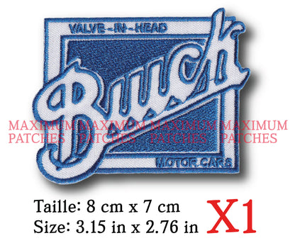 MAXIMUMPATCHES - 8 cm x 7 cm - Ecusson Patch Brodé Thermocollant - Automobile Usa Rétro Vintage Publicité Ancienne Logo Buick