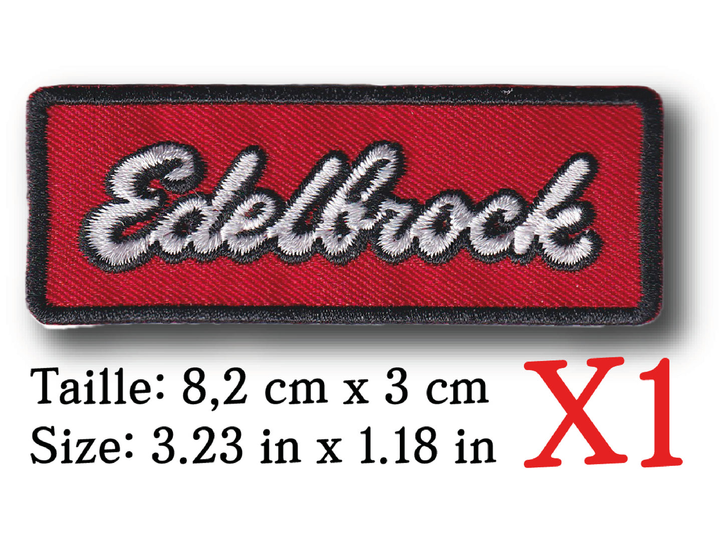 MAXIMUMPATCHES - 8,2 cm x 3 cm - Ecusson Patch Brodé Thermocollant - Automobile Moto Pièce Performance Hot-Rod Chopper Muscle Car Pony Usa Edelbrock