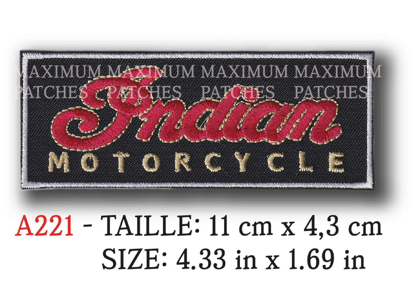 MAXIMUMPATCHES - 11 cm x 4,3 cm - Ecusson Patch Brodé Thermocollant - Motorcycle Usa