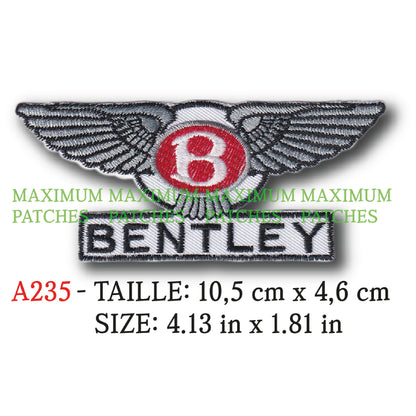 MAXIMUMPATCHES - Ecusson Patch Brodé Thermocollant - 10,5 cm x 4,6 cm - Automobile Moto Rétro Vintage