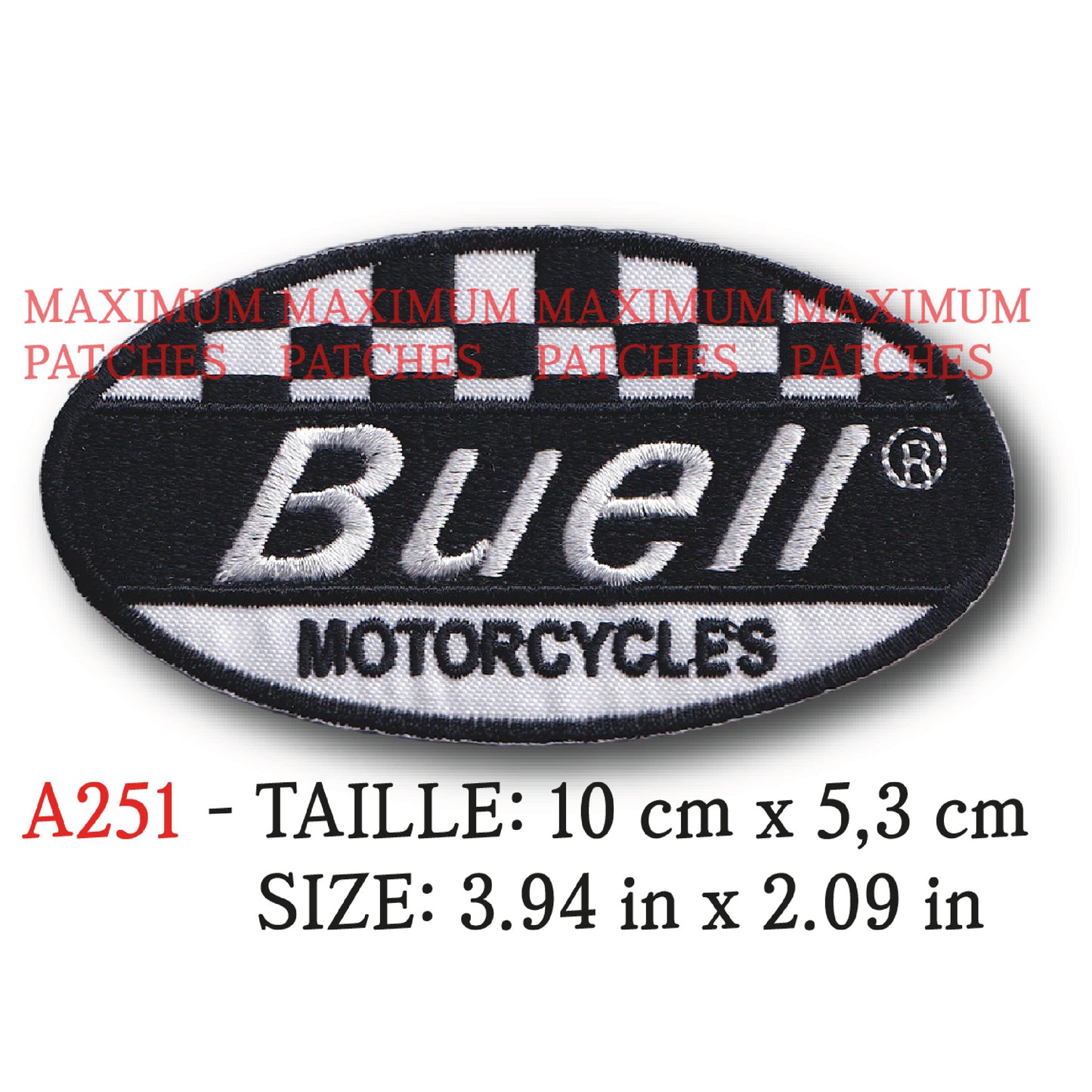 MAXIMUMPATCHES - 10 cm x 5,3 cm - Ecusson Patch Brodé Thermocollant - Automobile Publicité Marque Logo