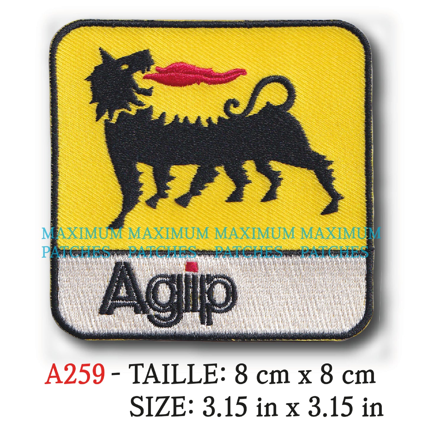 MAXIMUMPATCHES - Ecusson Patch Brodé Thermocollant - 8 cm x 8 cm - Course Automobile Rétro Vintage Agip