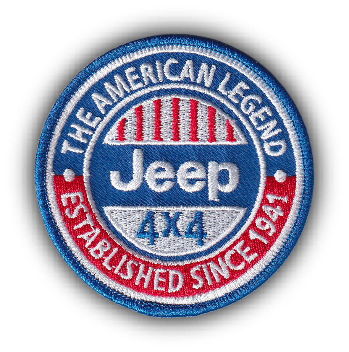 MAXIMUMPATCHES - Ecusson Patch Brodé Thermocollant - Diametre 7,8 cm - Voiture Automobile Américaine Rétro Vintage Jeep