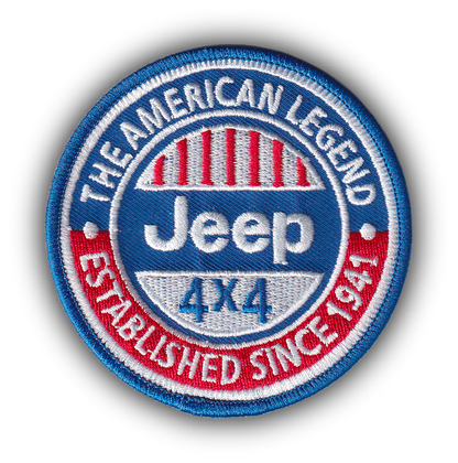 MAXIMUMPATCHES - Ecusson Patch Brodé Thermocollant - Diametre 7,8 cm - Voiture Automobile Américaine Rétro Vintage Jeep