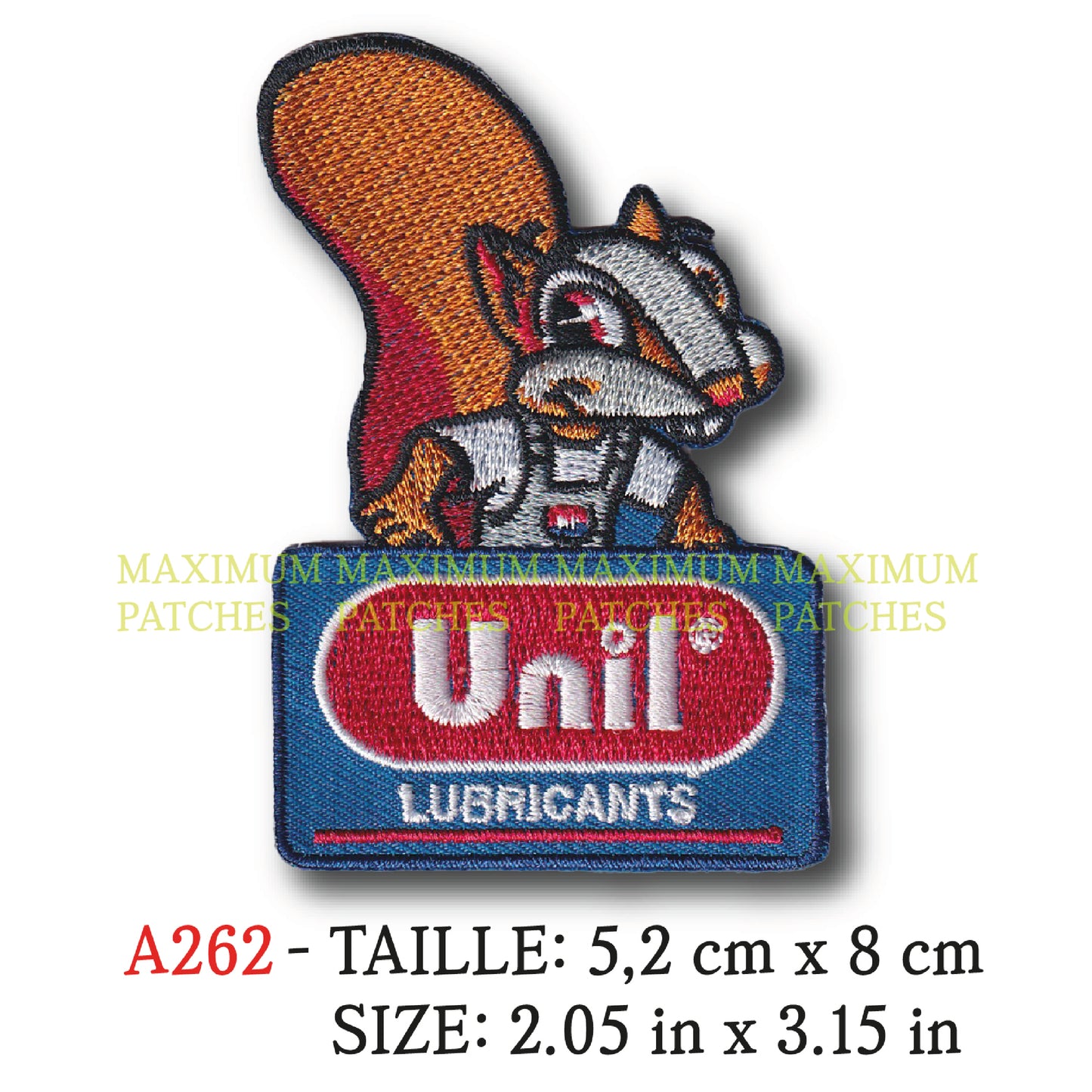 MAXIMUMPATCHES - 5,2 cm x 8 cm - Ecusson Patch Brodé Thermocollant - Huile Lubrifiant Additif Marque Logo Publicité Automobile Moto Unil