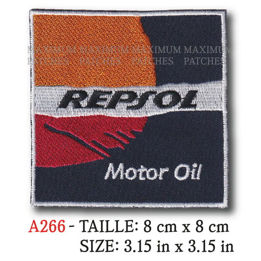 MAXIMUMPATCHES - Ecusson Patch Brodé Thermocollant - 8 cm x 8 cm - Automobile Course Rétro Vintage Repsol