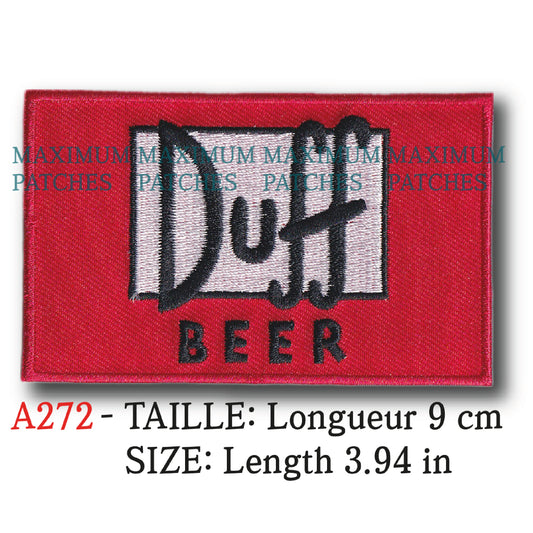 MAXIMUMPATCHES - Longueur 9 cm - Ecusson Patch Brodé Thermocollant - Biere Beer Rétro Vintage Simpsons Duff Beer