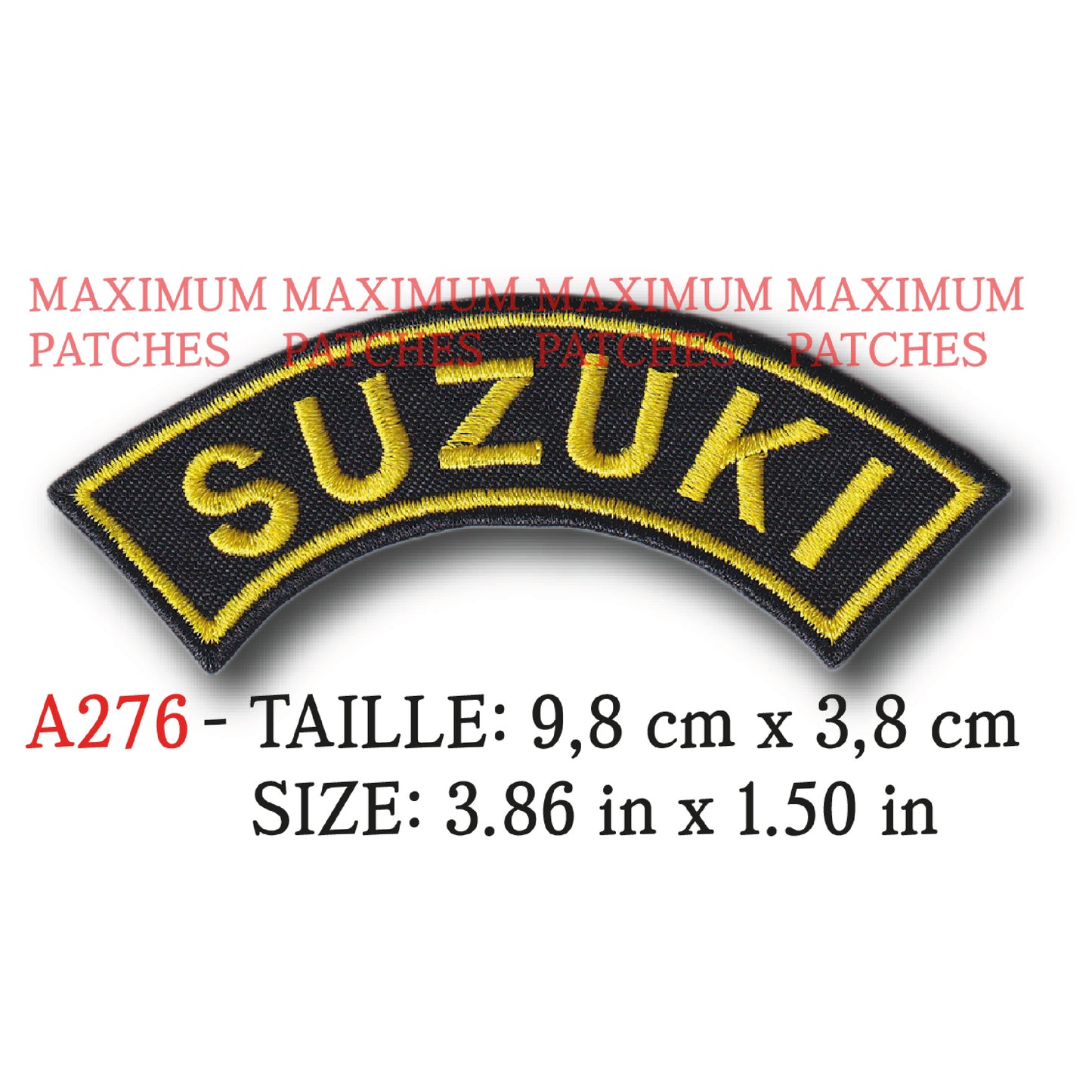 MAXIMUMPATCHES - 9,8 cm x 3,8 cm - Ecusson Patch Brodé Thermocollant - Moto Japon Rétro Vintage Logo