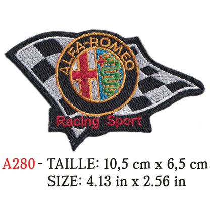 MAXIMUMPATCHES - Ecusson Patch Brodé Thermocollant - 10,5 cm x 6,5 cm - Automobile Italien Rétro Vintage