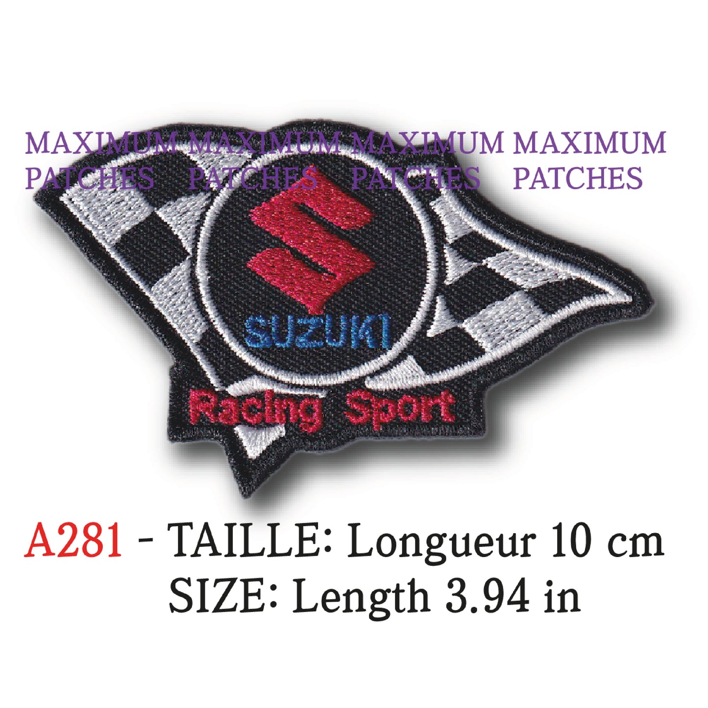 MAXIMUMPATCHES - Longueur 10 cm - Ecusson Patch Brodé Thermocollant - Moto Japon Racing Sport Publicité Logo
