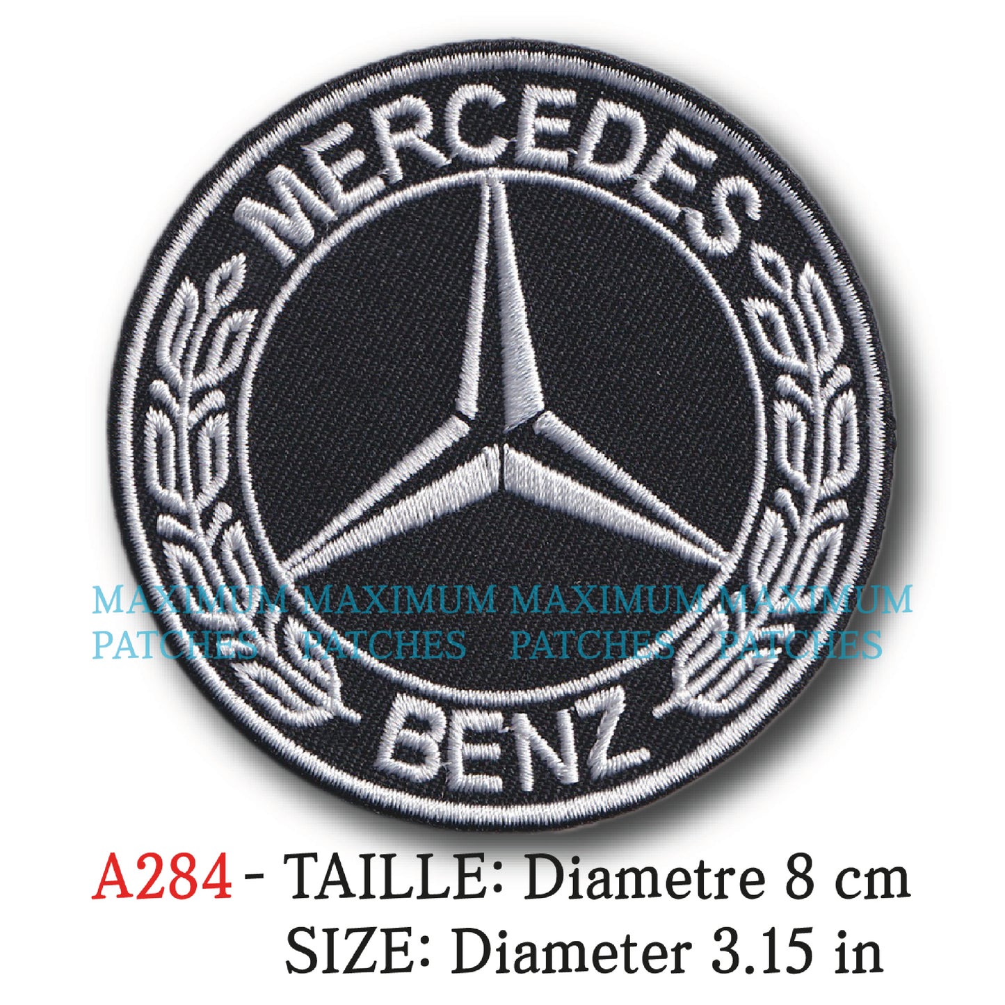 MAXIMUMPATCHES - Ecusson Patch Brodé Thermocollant - Diamètre 8 cm - Automobile Allemagne Rétro Vintage