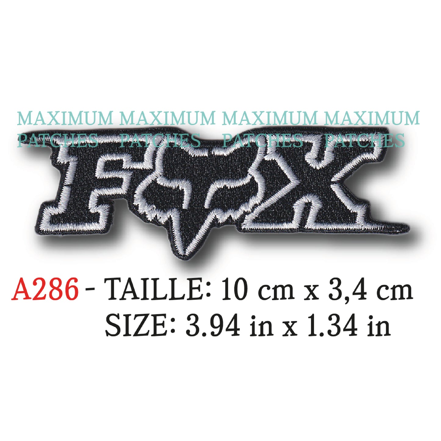 MAXIMUMPATCHES - Ecusson Patch Brodé Thermocollant - 10 cm x 3,4 cm - Cross Trial Moto Rétro Vintage