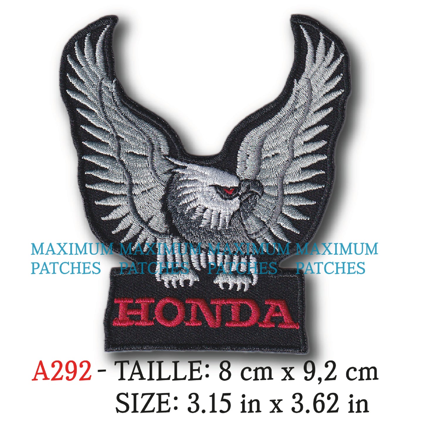 MAXIMUMPATCHES - 8 cm x 9,2 cm - Ecusson Patch Brodé Thermocollant - Moto Japon Marque Logo Rétro Vintage