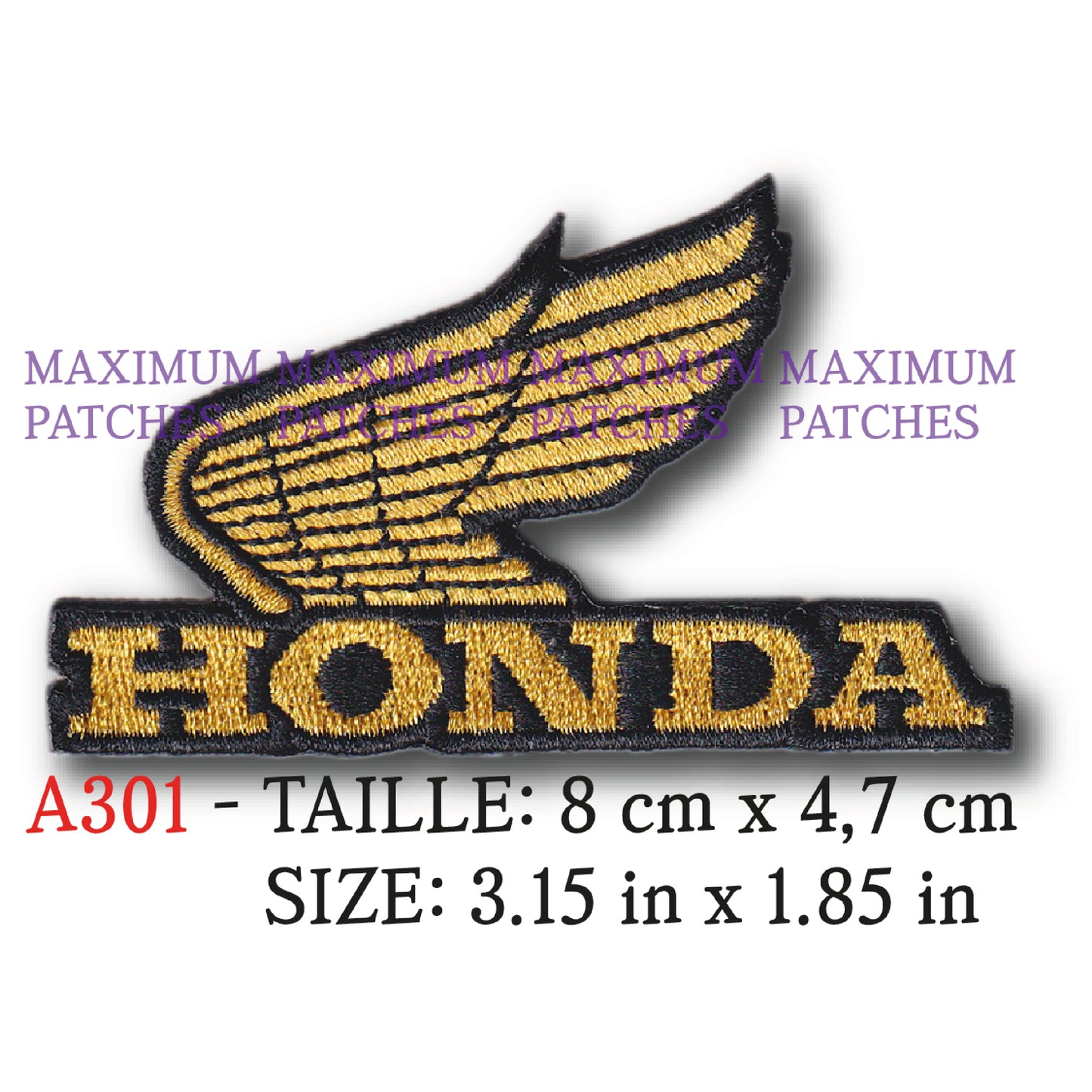 MAXIMUMPATCHES - Ecusson Patch Brodé Thermocollant - 8 cm x 4,7 cm - Moto Japon Rétro Vintage