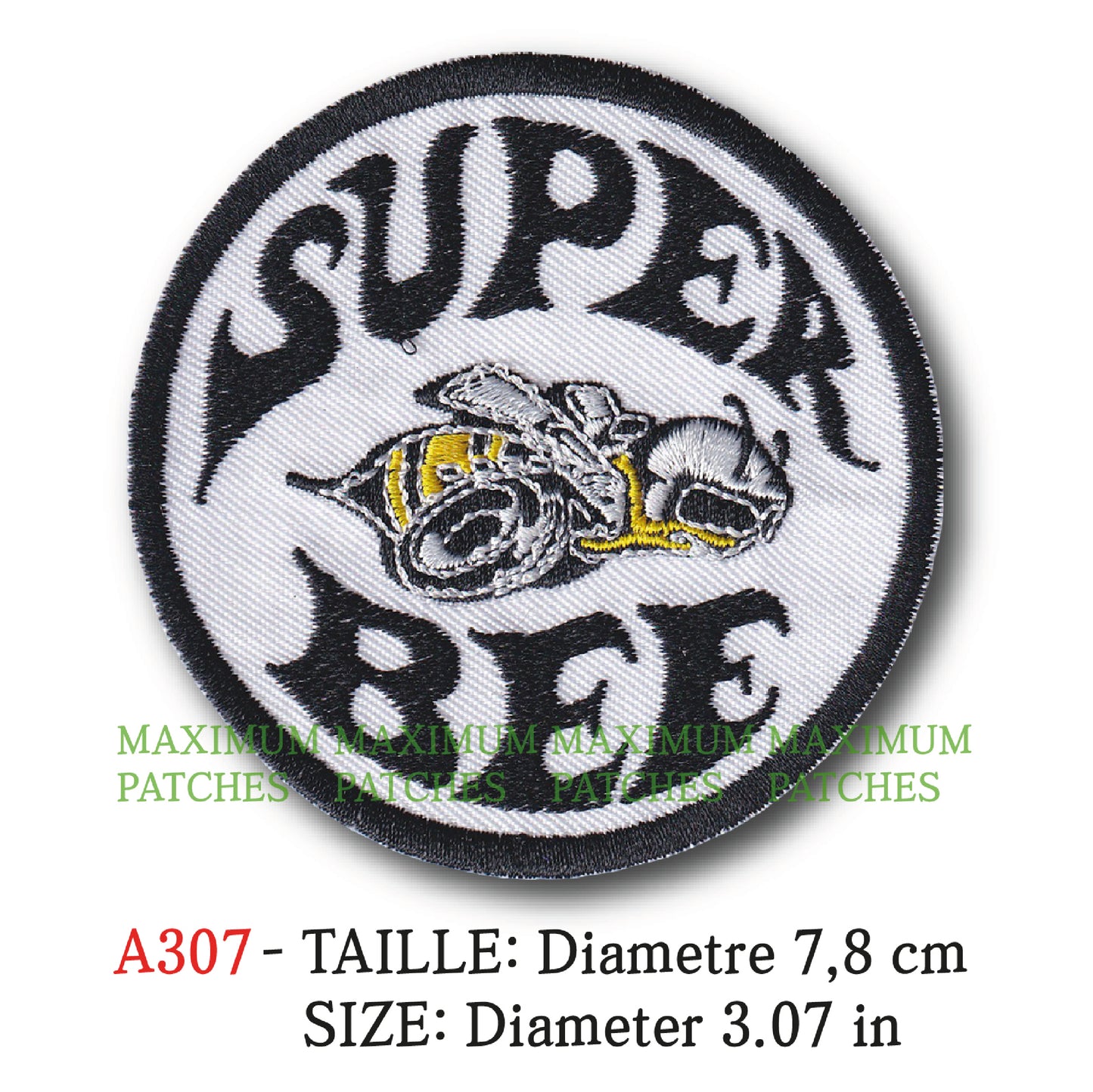 MAXIMUMPATCHES - Diameter 7,8 cm - Ecusson Patch Brodé Thermocollant - Automobile Usa Us Muscle Car Rétro Vintage Super Bee
