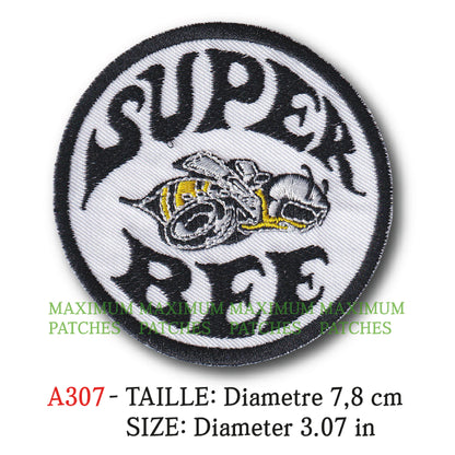 MAXIMUMPATCHES - Diameter 7,8 cm - Ecusson Patch Brodé Thermocollant - Automobile Usa Us Muscle Car Rétro Vintage Super Bee