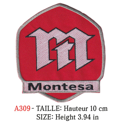 MAXIMUMPATCHES - Ecusson Patch Brodé Thermocollant - Hauteur: 10 cm - Moto Espagne Rétro Vintage Montesa