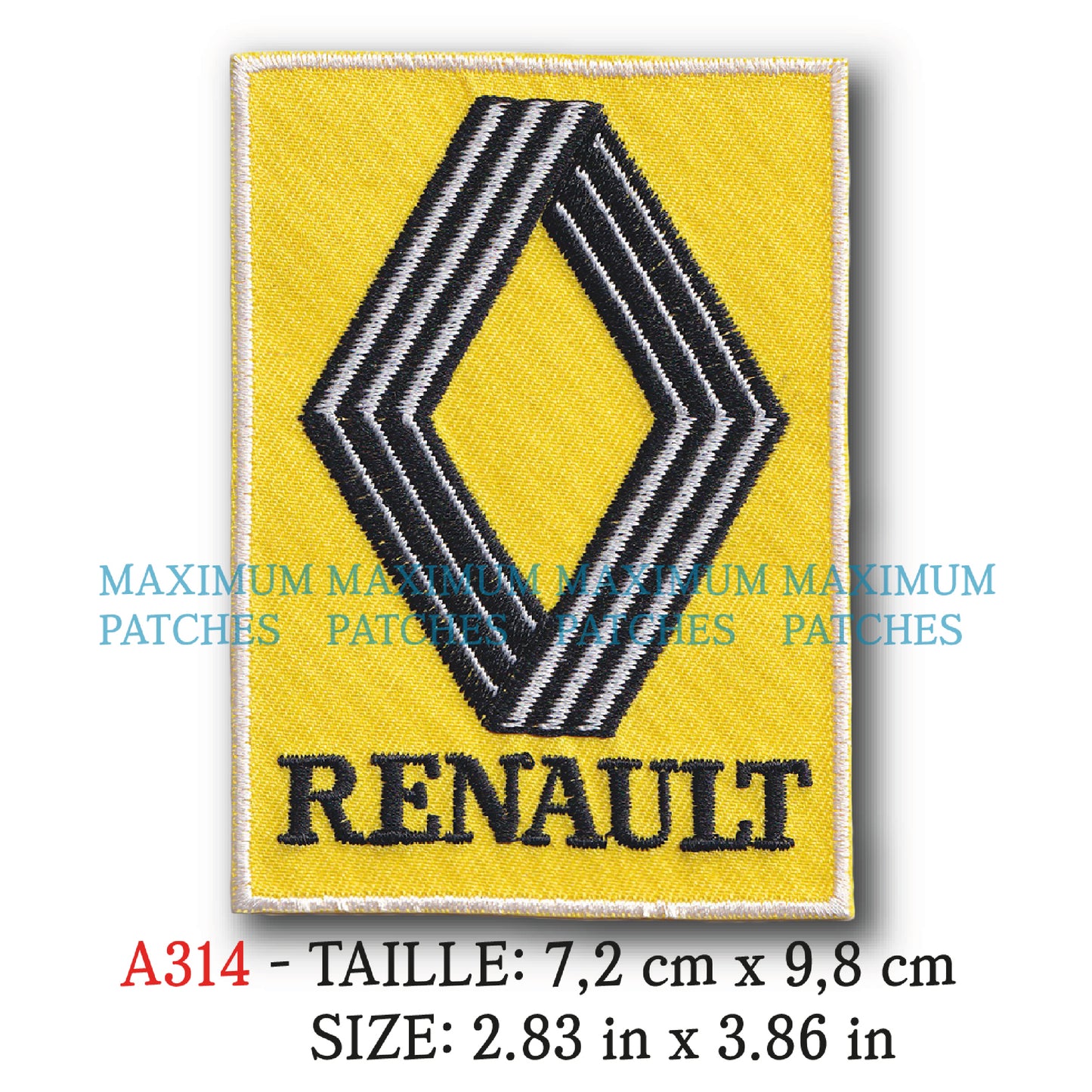 MAXIMUMPATCHES - Ecusson Patch Brodé Thermocollant - 7,2 cm x 9,8 cm - Automobile Franncaise France Rétro Vintage