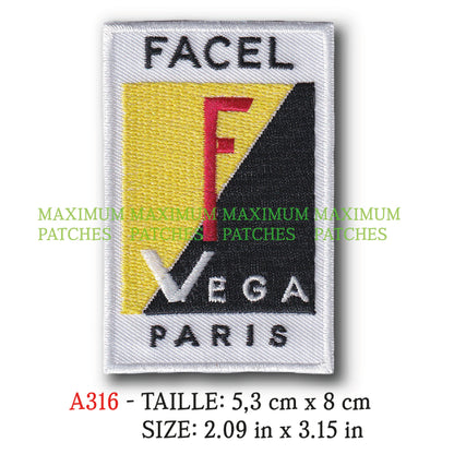 MAXIMUMPATCHES - Ecusson Patch Brodé Thermocollant - 5,3 cm x 8 cm - Automobile France Rétro Vintage Facel Vega Paris