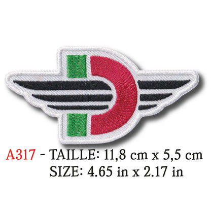 MAXIMUMPATCHES - Ecusson Patch Brodé Thermocollant - 11,8 cm x 5,5 cm - Moto Italie Rétro Vintage