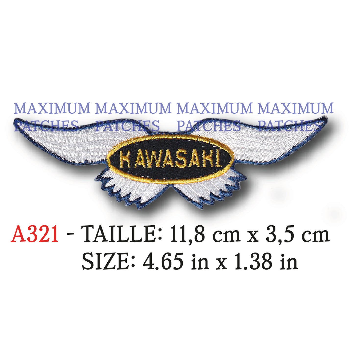 MAXIMUMPATCHES - Ecusson Patch Brodé Thermocollant - 11,8 cm x 3,5 cm - Moto Japon Rétro Vintage