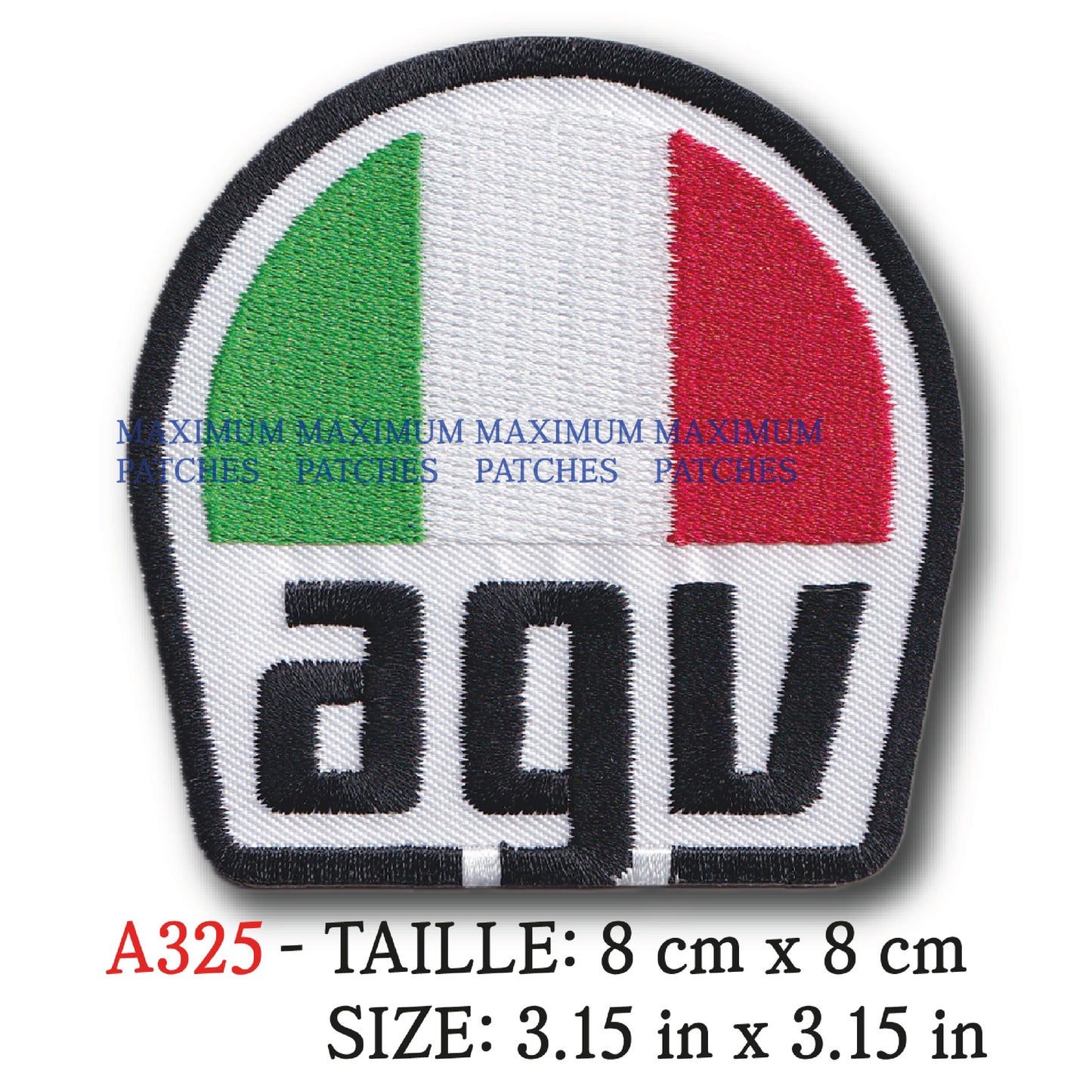 MAXIMUMPATCHES - 8 cm x 8 cm - Ecusson Patch Brodé THermocollant - Moto Casque