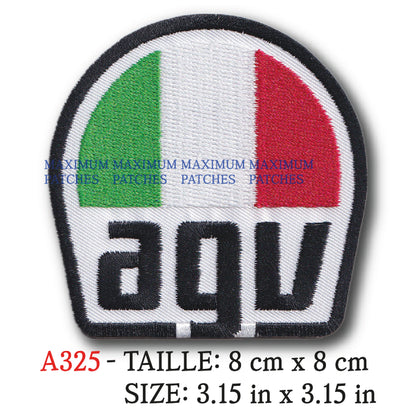 MAXIMUMPATCHES - 8 cm x 8 cm - Ecusson Patch Brodé THermocollant - Moto Casque