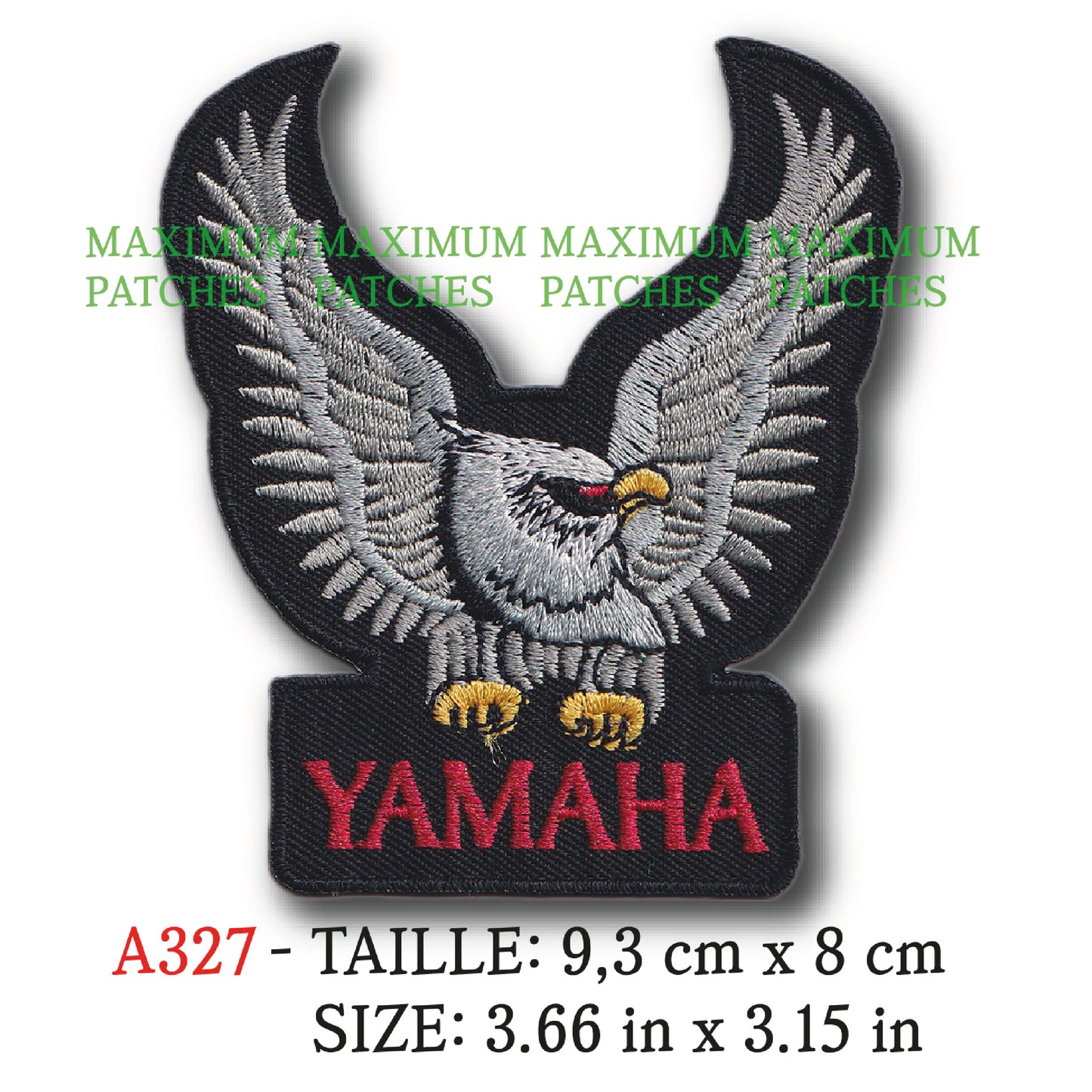 MAXIMUMPATCHES - 9,3 cm x 8 cm - Ecusson Patch Brodé Thermocollant - Moto Japon Marque Logo Rétro Vintage
