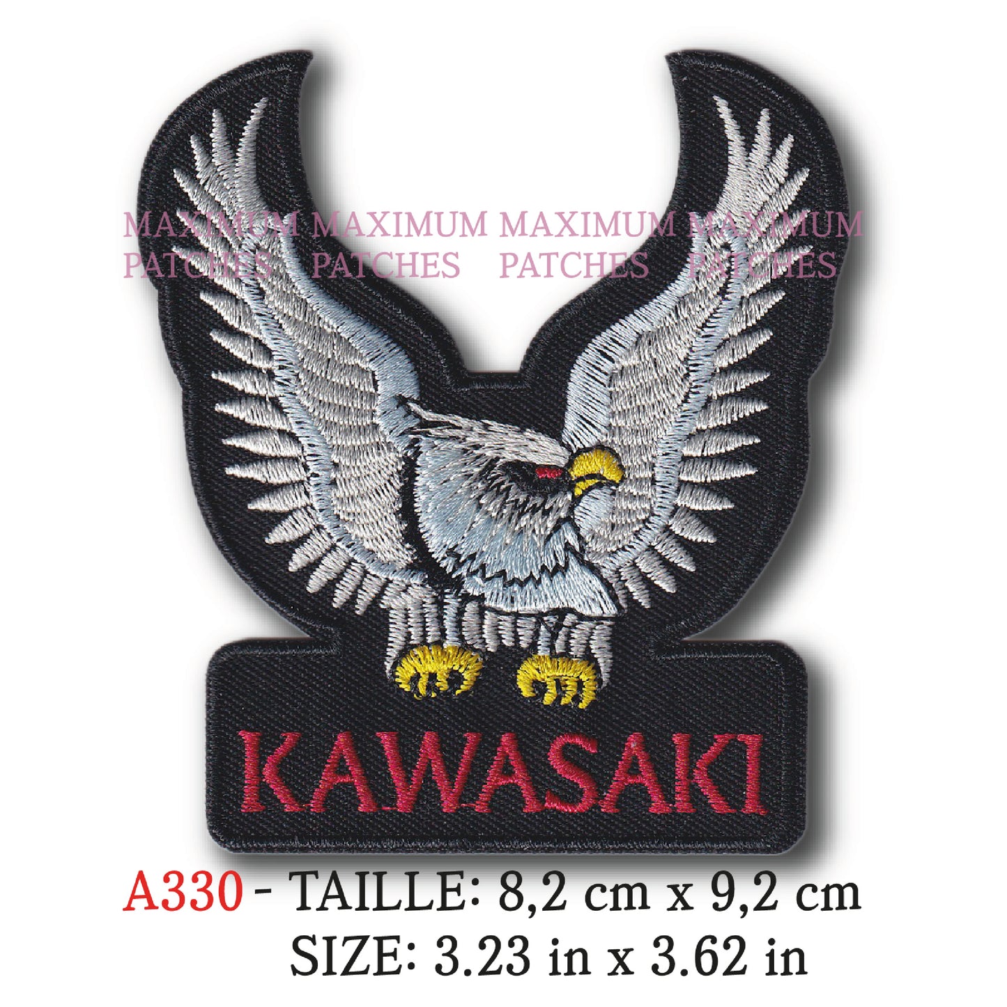 MAXIMUMPATCHES - 8,2 cm x 9,2 cm - Ecusson Patch Brodé Thermocollant - Moto Japon Marque Logo Rétro Vintage