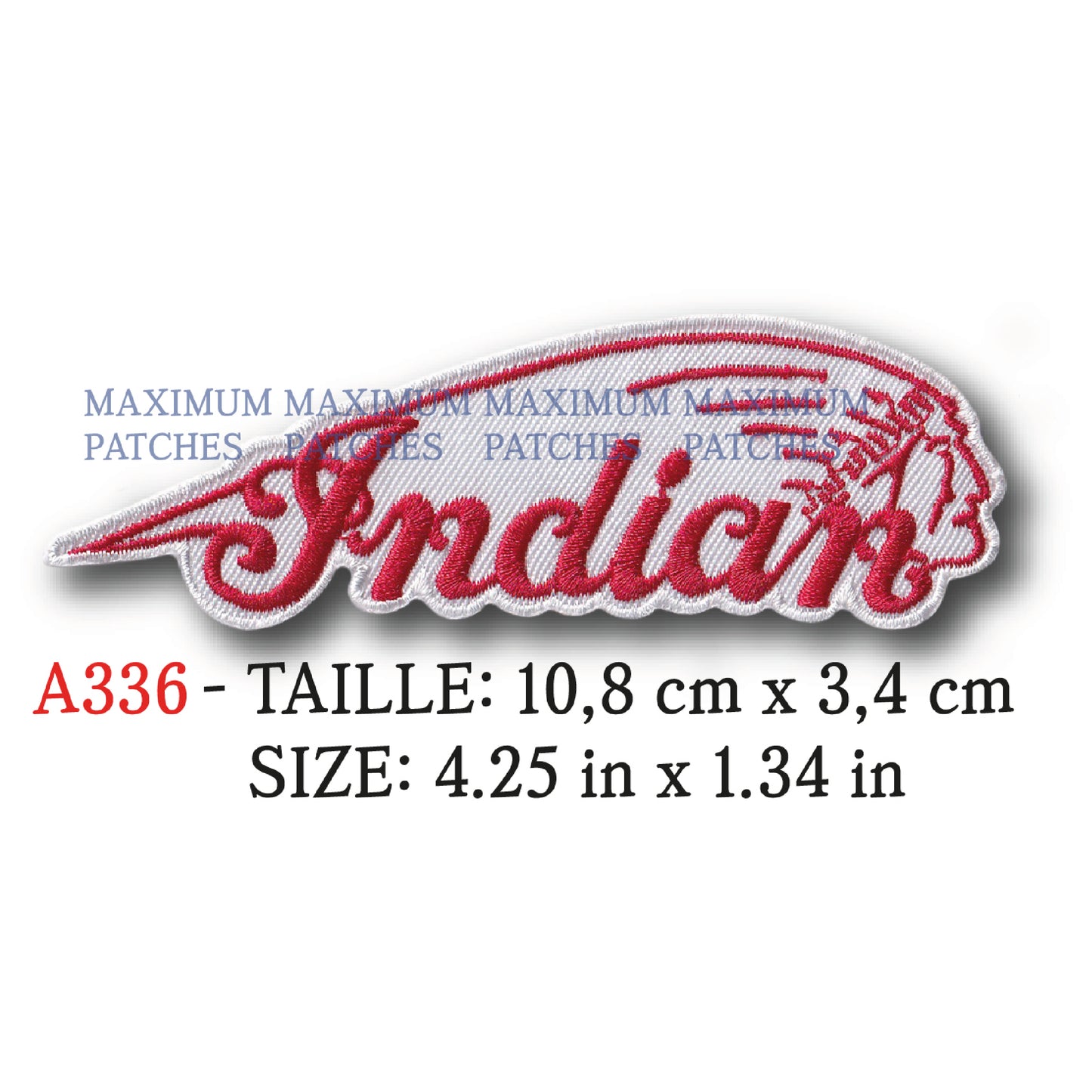 MAXIMUMPATCHES - 9,5 cm x 2,8 cm - Ecusson Patch Brodé Thermocollant - Moto Italie Rétro Vintage Indian