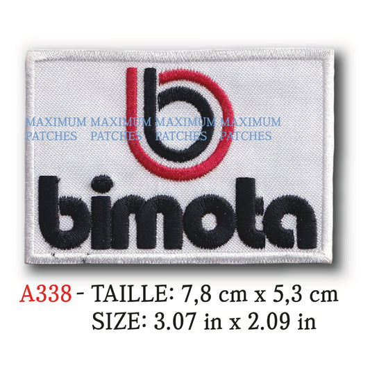 MAXIMUMPATCHES - 7,8 cm x 5,3 cm - Ecusson Patch Brodé Thermocollant - Moto Italie Rétro Vintage Marque Logo Bimota