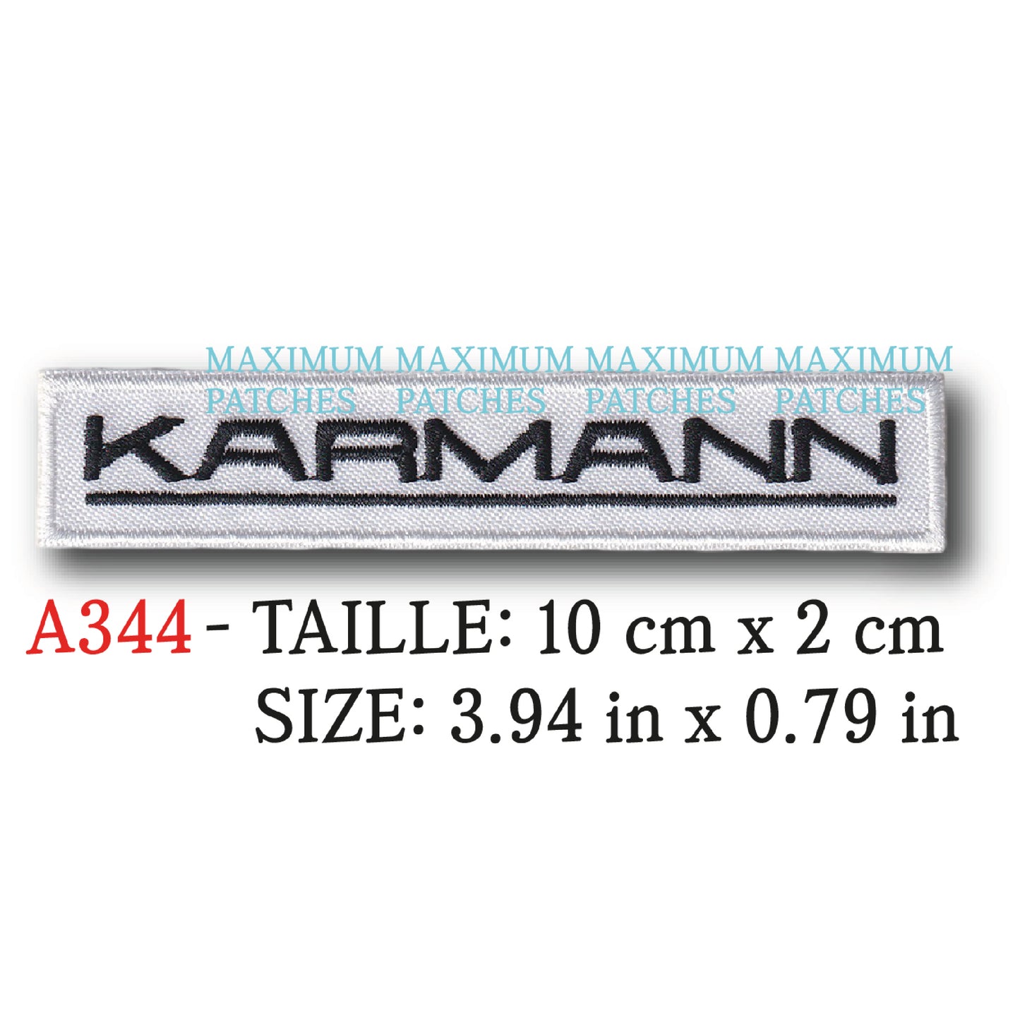 MAXIMUMPATCHES - 10 cm x 2 cm - Ecusson Patch Brodé Thermocollant - Automobile Allemand Marque Logo Rétro Vintage Karmann