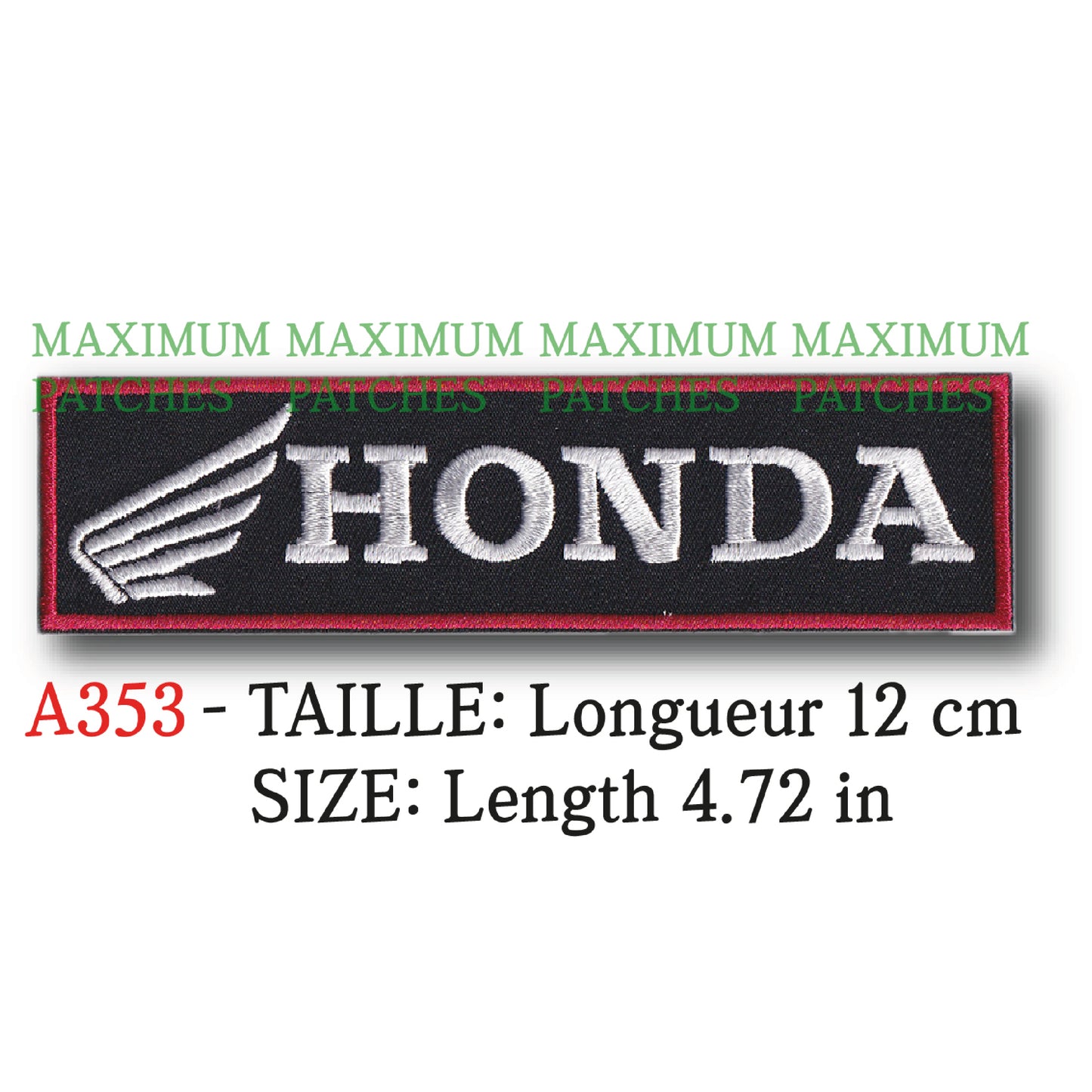 MAXIMUMPATCHES - Longueur 12 cm - Ecusson Patch Brodé Thermocollant - Moto Japon Marque Logo Rétro Vintage