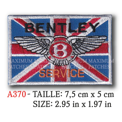 MAXIMUMPATCHES - 7,5 cm x 5 cm - Ecusson Patch Brodé Thermocollant - Automobile Anglais Royaume-Uni Marque Logo Rétro Vintage