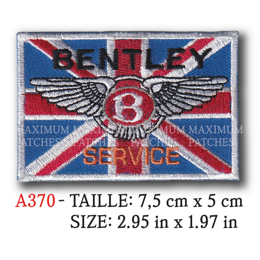 MAXIMUMPATCHES - 7,5 cm x 5 cm - Ecusson Patch Brodé Thermocollant - Automobile Anglais Royaume-Uni Marque Logo Rétro Vintage