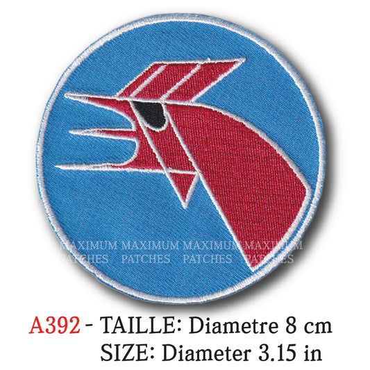 MAXIMUMPATCHES - Diametre 8 cm - Ecusson Patch Brodé Thermocollant - Automobile France Marque Logo Rétro Vintage Matra Sport