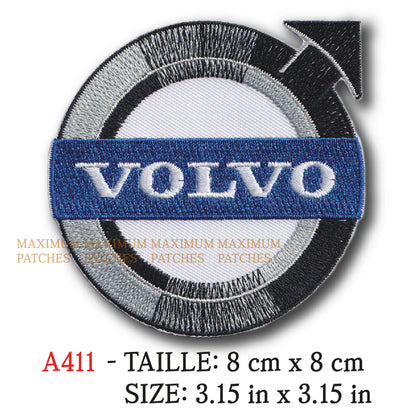 MAXIMUMPATCHES - 8 cm x 8 cm - Automobile Suede Marque Logo Rétro Vintage Volvo