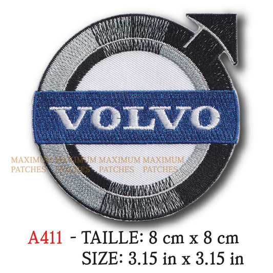 MAXIMUMPATCHES - 8 cm x 8 cm - Automobile Suede Marque Logo Rétro Vintage Volvo