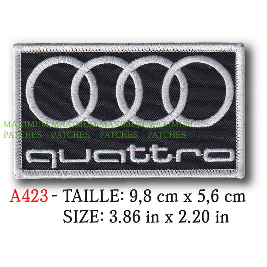 MAXIMUMPATCHES - 9,8 cm x 5,6 cm - Ecusson Patch Brodé Thermocollant - Automobile Allemand Marque Logo Rétro Vintage