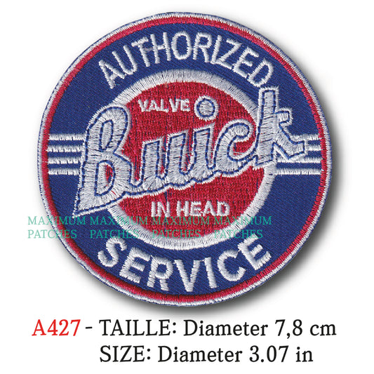 MAXIMUMPATCHES - Diametre 7,8 cm - Ecusson Patch Brodé Thermocollaant - Automobile Usa Marque Logo Buick Service