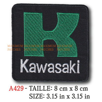 MAXIMUMPATCHES - 8 cm x 8 cm - Ecusson Patch Brodé Thermocollant - Moto Japon Marque Logo Rétro Vintage