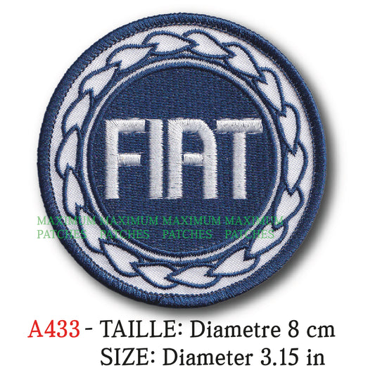 MAXIMUMPATCHES - Diametre 8 cm - Ecusson Patch Brodé Thermocollant - Automobile Italie Marque Logo