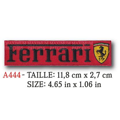 MAXIMUMPATCHES - 11,8 cm x 2,7 cm - Ecusson Patch Brodé Thermocollant - Automobile Italie Marque Logo Publicité