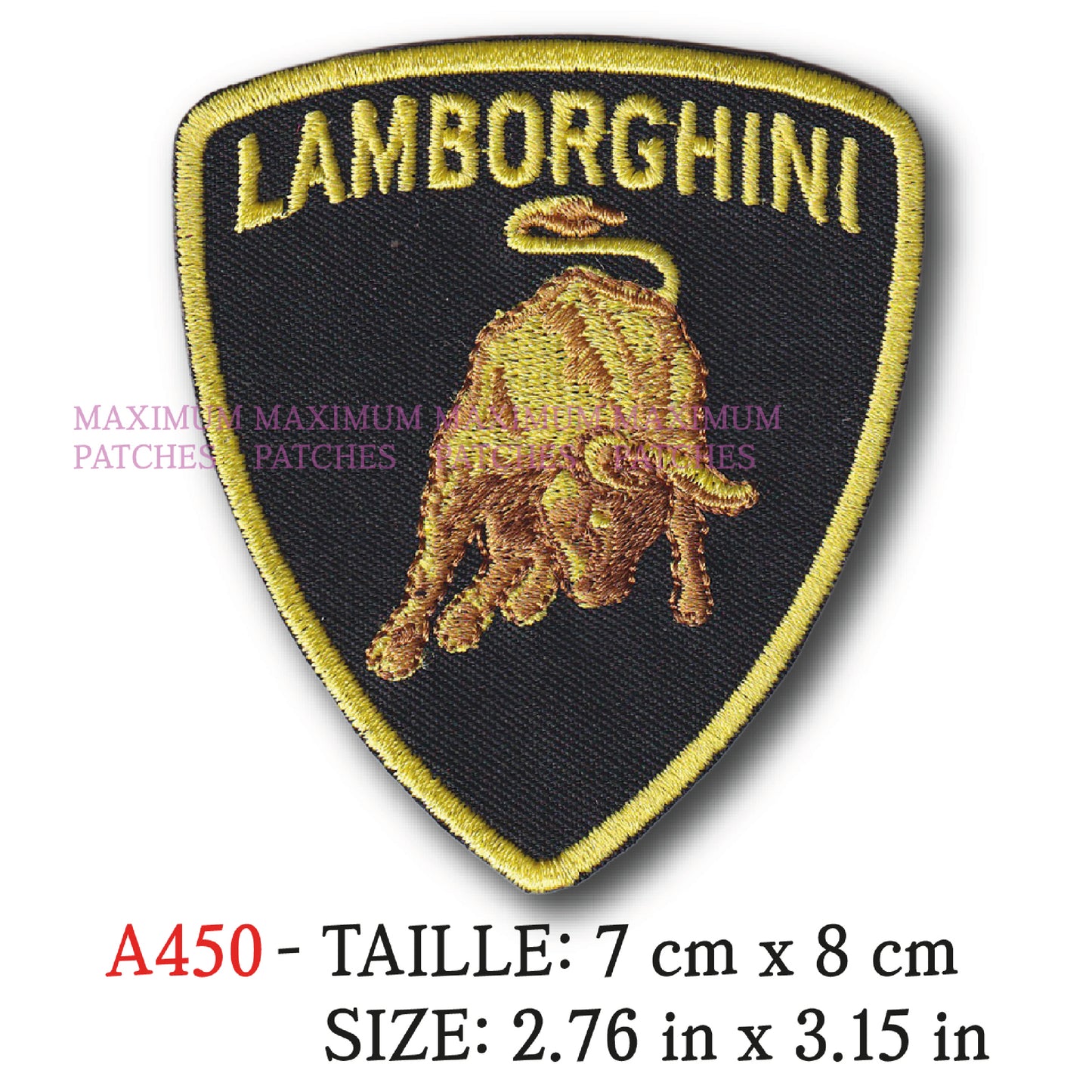 MAXIMUMPATCHES - 7 cm x 8 cm - Ecusson Patch Brodé Thermocollant - Automobile Italie Publicité Marque Logo