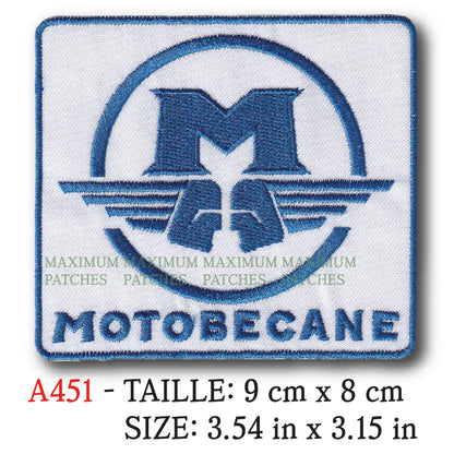 MAXIMUMPATCHES - 9 cm x 8 cm - Ecusson Patch Brodé Thermocollant - Mobylette Cyclomoteur Publicité Marque Logo Motobécane